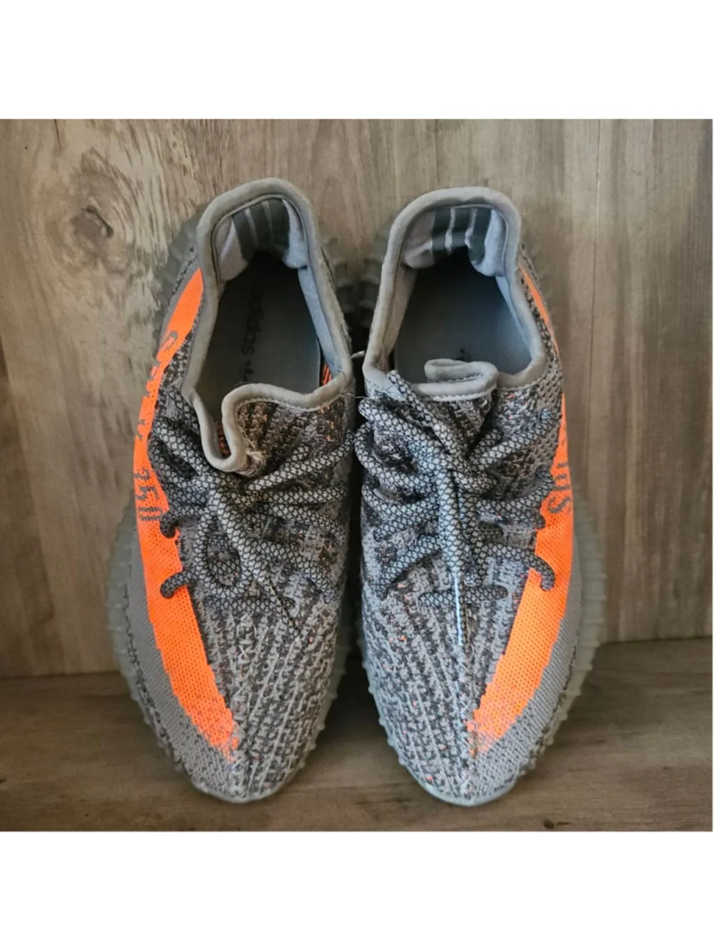 Adidas Yeezy Boost Gray Orange SPLY-350 Sneakers Mens 7.5 Womens 8.5